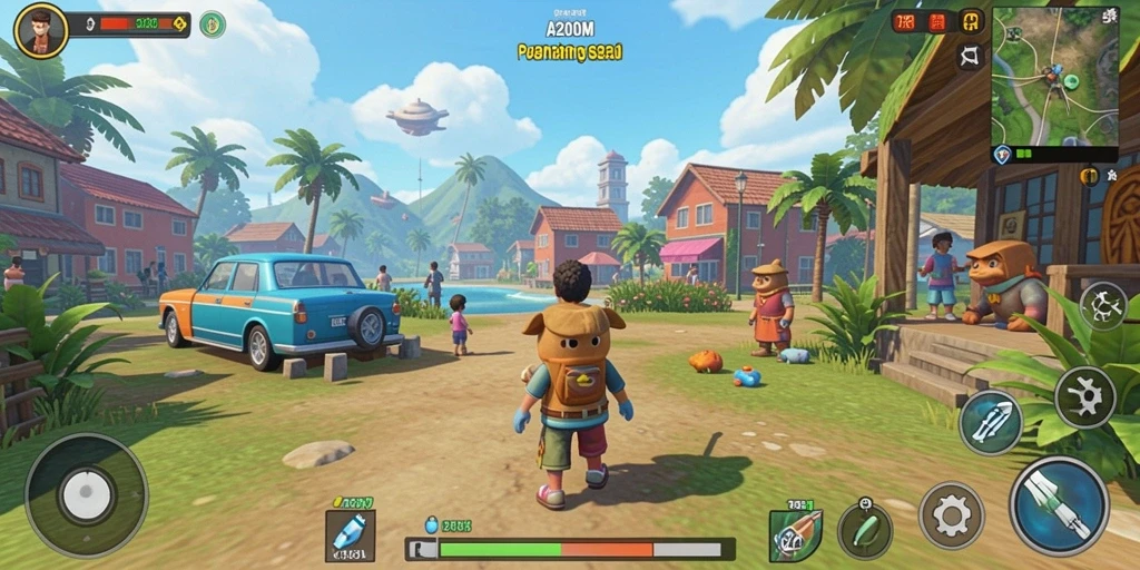 Tampilan menarik dari gameplay A200M yang penuh warna.