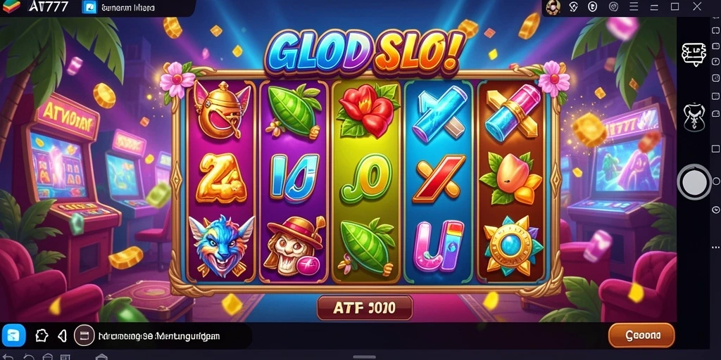 Screenshot permainan AT777 menampilkan aksi slot yang menyenangkan.