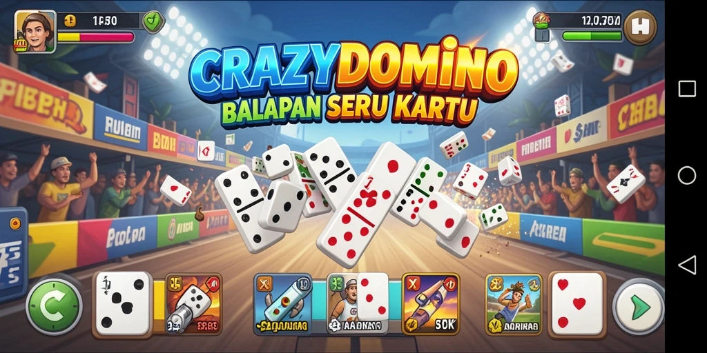 Screenshot tampilan gameplay menegangkan dari CRAZYDOMINO.