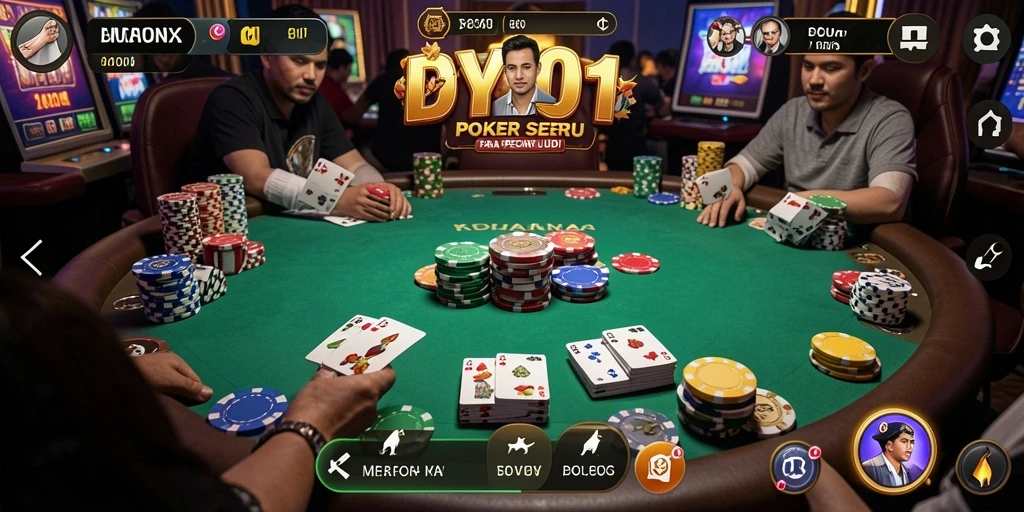 Tampilan gameplay menarik di aplikasi Poker DY01.