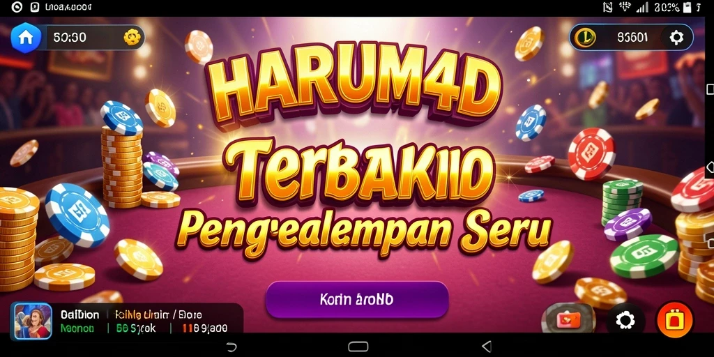 Tangkapan layar gameplay seru di HARUM4D dengan berbagai permainan kasino.