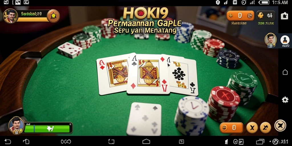Gameplay HOKI9 yang seru dalam permainan Gaple.