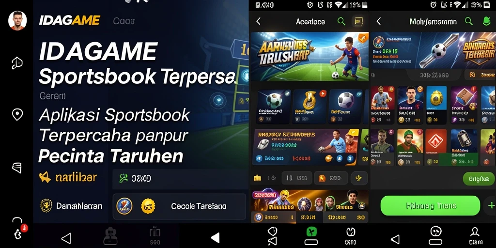 Tampilan menarik aplikasi IDAGAME saat bertaruh pada pertandingan olahraga.