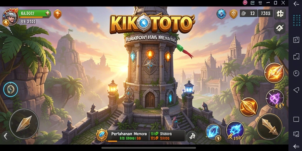 Tampilan gameplay menara yang menarik dan menantang.