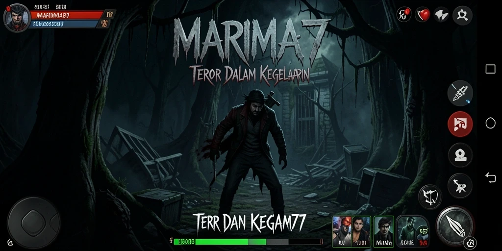 Tangkapan layar gameplay <strong>MARIMA77</strong> menunjukkan suasana Horror yang mengerikan.