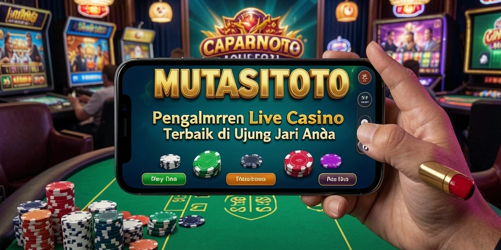 Screenshot gameplay MUTASITOTO menampilkan dealer Live Casino yang profesional.