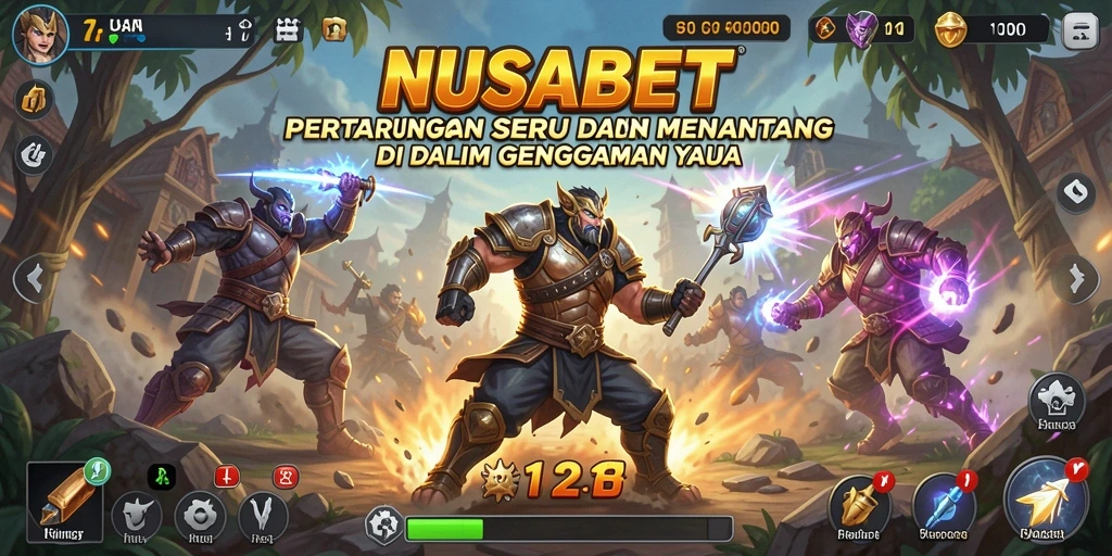 Tangkapan layar gameplay <strong>NUSABET</strong> menampilkan aksi pertarungan yang mendebarkan.