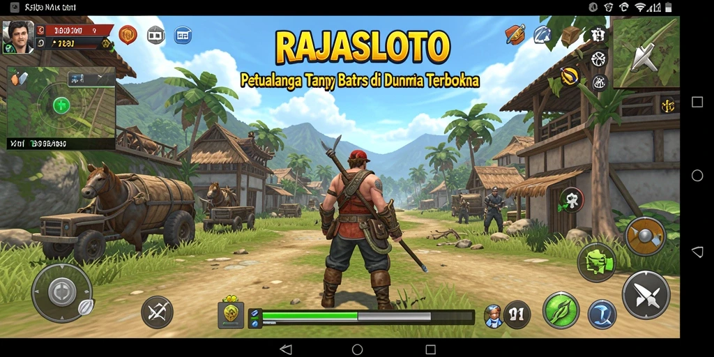Gameplay menarik RAJASLOTO dalam dunia terbuka yang luas.