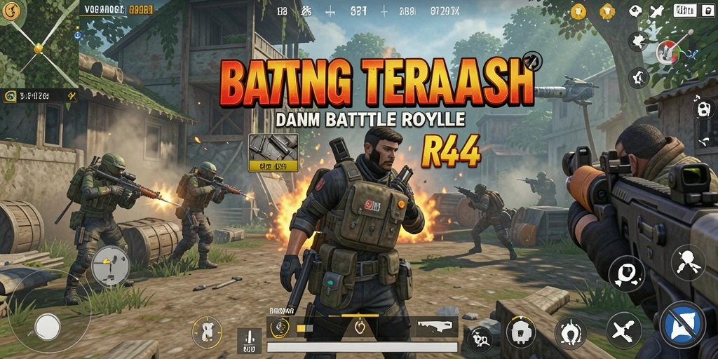 Screenshot gameplay RR44 menampilkan pertempuran seru di medan tempur.