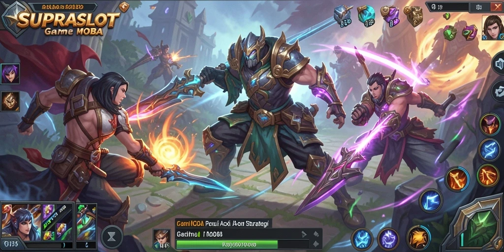 Tampilan gameplay seru dalam game MOBA SUPRASLOT.