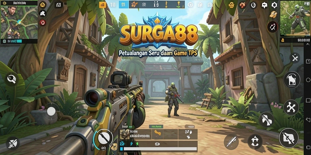Gameplay mendebarkan dalam pertempuran TPS SURGA88.